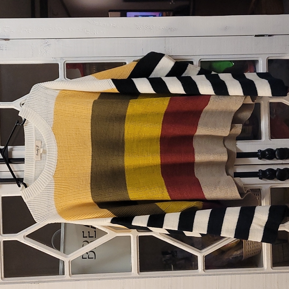 Striped Sweater. Fits like an XL.